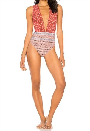 Nightcap Perfect Plunge One Piece In Red Poppy