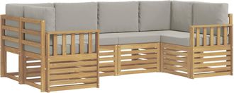vidaXL Conjunto De Sof&aacute;s De Exterior 5 Uds. Blanco Y Gris Claro Vidaxl