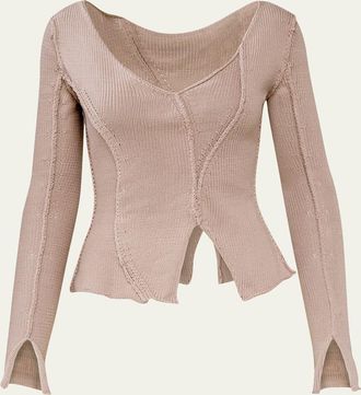 Aisling Camps Eddy V-Neck Exposed Seam Sweater