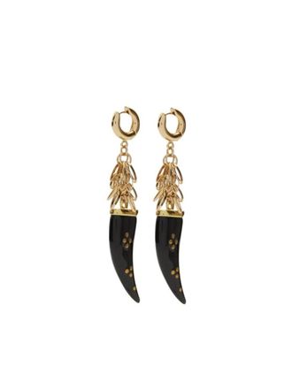 Isabel Marant Black Pendant Hoop Earrings