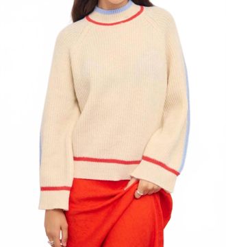 Minkpink Ivana Contrast Tipping Knit Top In Cream