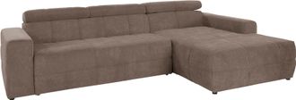 Domo Collection Ecksofa »Brandon grosse Ausführung B/T/H: 289/177/80 cm, auch in Leder und Cord« mit Kopfteilverstellung, wahlweise Sitztiefenverstellung, L-Form