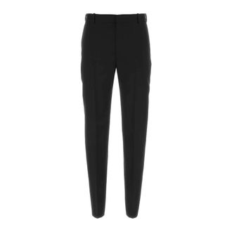 Alexander McQueen Slim-Fit Wollen Broek - Heren - Nette broeken - Zwart - M - Wol - Broeken