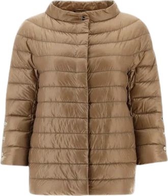 Herno Cape - Dames - Winterjassen - Bruin - L - Nylon - Jassen