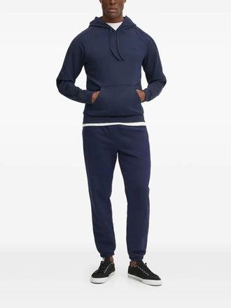 HUGO BOSS logo-embroidered hoodie - men - Cotton - L - Blue