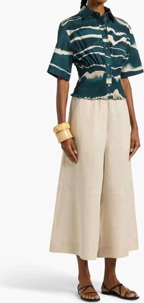 Liviana Conti Anita Half Sleeves Shirt In Seashell Fir/ecru