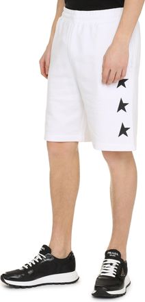 Golden Goose Mens Diego Cotton Bermuda Shorts White