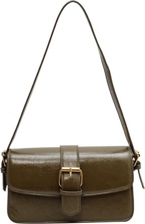 Generic Retro Leather Crossbody Bags for Women Fashion Flap Shoulder Bags Casual Underarm Bag Ladies Purse and Handbag (Green)