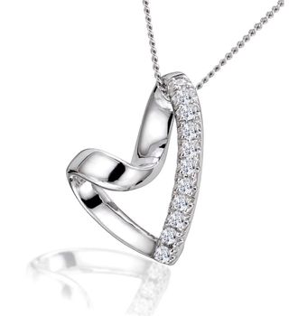 The Diamond Store Lab Diamond Heart Necklace Pendant 0.10ct H/SI Set in 925 Silver