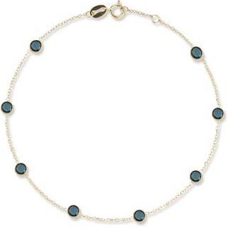 Ember Fine Jewelry 14K Gold Station Anklet in Gold/Blue at Nordstrom Rack