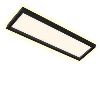 Briloner Plafoniera Led Nera Da Soggiorno Pannello Angolare Da Soffitto Con Retroilluminazione, Retroilluminazione, 22w 3000lm Bianco Caldo, Lxlxh 58,2 X 20,2 