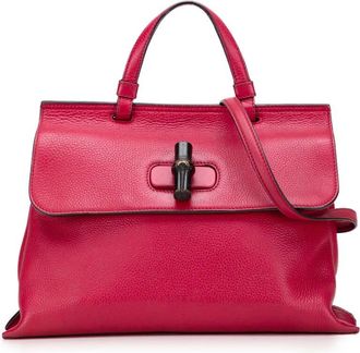 Gucci Pre-owned Gucci Medium Leather Bamboo Daily Satchel Ladies 392013 204990