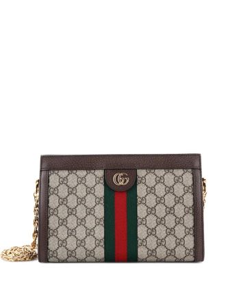 Gucci Ophidia Chain Shoulder Bag GG Coated Canvas Small crossbody bag - Brown