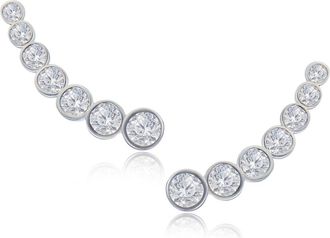 Kenneth Jay Lane Graduated Bezel CZ Crawler Earrings in Clear/silver at Nordstrom Rack