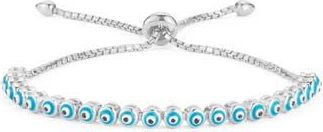 Sphera Milano Sterling Silver Enamel Evil Eye Slider Bracelet at Nordstrom Rack