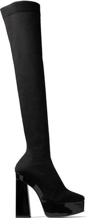 Jimmy Choo London Giome Damens Stiefel aus schwarzem Stoff