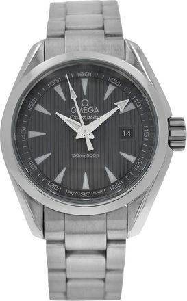 Omega Pre-owned Omega Seamaster Aqua Terra Teak Grey Guilloche Dial Ladies Watch 231.10.30.60.06.001