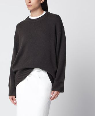 Lisa Yang Maglione Noor girocollo in cashmere verde scuro