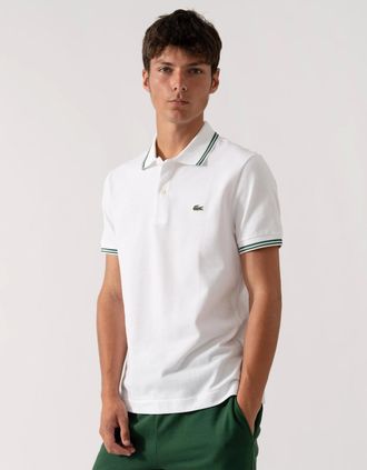 Lacoste Mens Lacoste Mens Tipped Polo Shirt - White 001 - Size: 40