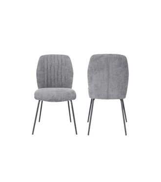 Home Heavenly Pack de 2 sillas de tela en color gris y patas negras 89 x 61 x 47 cm
