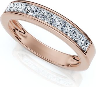 Pompeii3 1/2Ct Princess Cut Diamond Wedding Ring 14k Gold Channel Set Lab Grown