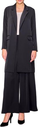 Melloday Long Crepe Blazer in Black at Nordstrom, Size X-Small