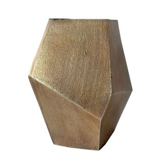 The Libra Company Cast Aluminium Faceted Brass Antique Vase - L22 x W33 x H34 cm - Gold