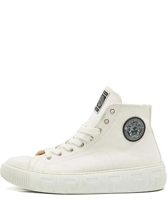 Versace Greca logo-patch high-top sneakers - Bianco