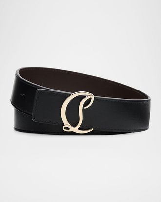 Christian Louboutin Men & apos;s Mooncrest-Buckle Reversible Leather Belt