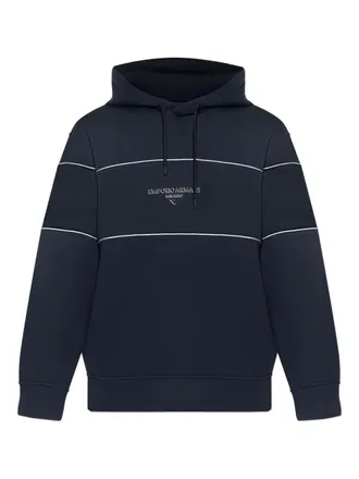 Emporio Armani logo-print hoodie - Blue
