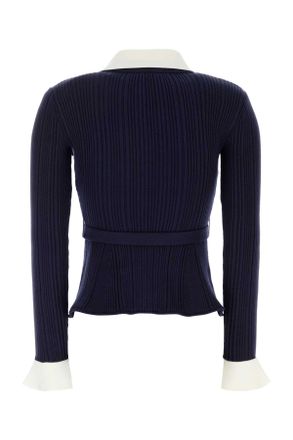 Self Portrait Womens Navy Blue Knit Cardigan Maglieria Sweater