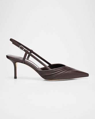 Jimmy Choo London Afia 65 Leather Slingback Pumps