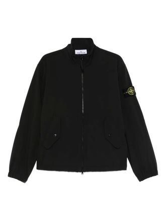 Stone Island zip-up logo-patch jacket - Zwart