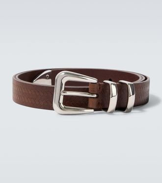 Brunello Cucinelli Debossed leather belt