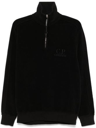 C.P. Company fleeced half-zipped sweatshirt - men - Cotton - M - Black