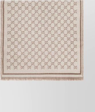Gucci soft monogram fringed scarves