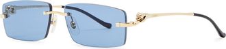 Cartier Cartier Signature C De Cartier Rectangle-frame Sunglasses - Gold - One Size