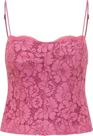 Pinko Atemoya Bustier - Dames - Tops zonder mouwen - Roze - XS - Katoen - Tops