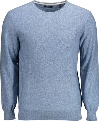 GANT Mens Crew Neck Sweater Melange Style - Light Grey Cotton - Size X-Large