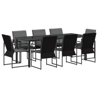 vidaXL Conjunto De Comedor De Jard&iacute;n 9 Pcs Negro Y Antracita Vidaxl