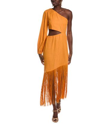 Le Superbe Fringe With Benefits Linen-Blend Maxi Dress