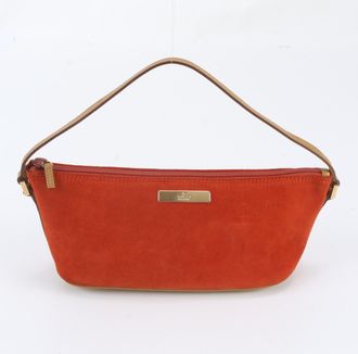 Gucci Red Color Leather Handbag Pouch Tote Bag (Pre-Owned)
