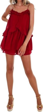 Le Lis Blanc Deux Hold My Hand Flare Romper In Crimson