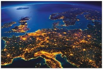 Artland Wandbild »Zentral Europa vom Weltraum« Weltall & Kosmos 1 Stk. tlg. als Alubild, Outdoorbild, Leinwandbild, Poster, Wandaufkleber