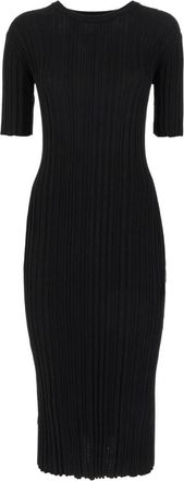 Loulou Studio Elea Midi Jurk - Dames - Casual kleedjes - Zwart - XS - Kleedjes