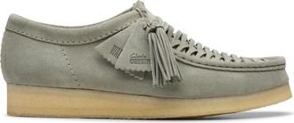 Clarks Wallabee Weave in Green Suede