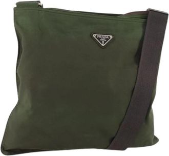 Prada Pre-owned Vintage Nylon Schoudertas - Dames - Vintage Schoudertas - Groen - ONE Size - Nylon - Vintage