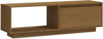 vidaXL Vidaxl - Mueble De Tv De Madera Maciza Pino Marr&oacute;n Miel 110x30x33,5 Cm