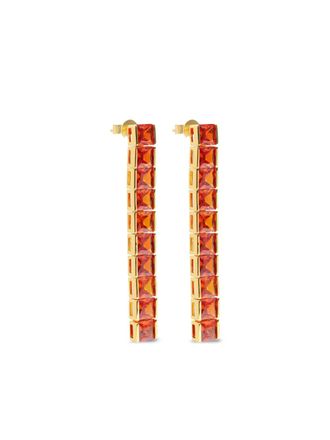 Izabel Display Tennis square-stone earrings - Gold