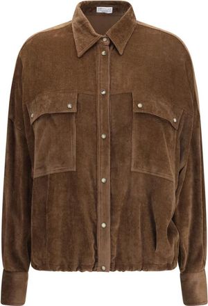 Brunello Cucinelli Brown Oversized Textured Shirt